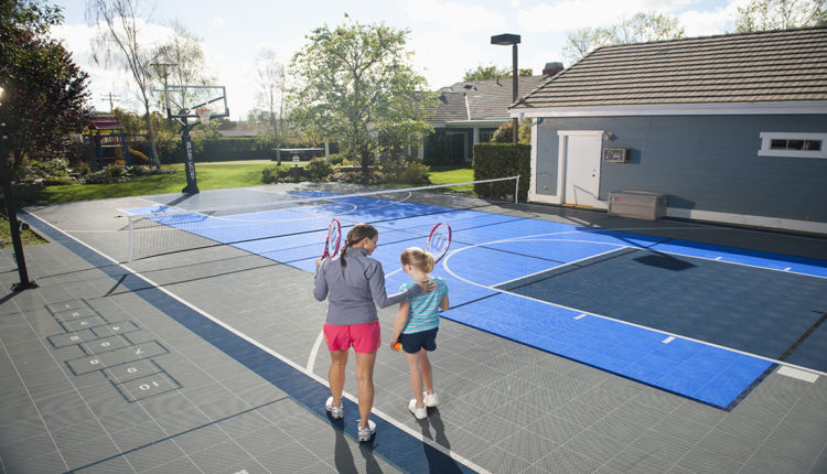 Sports Home with a Backyard Court