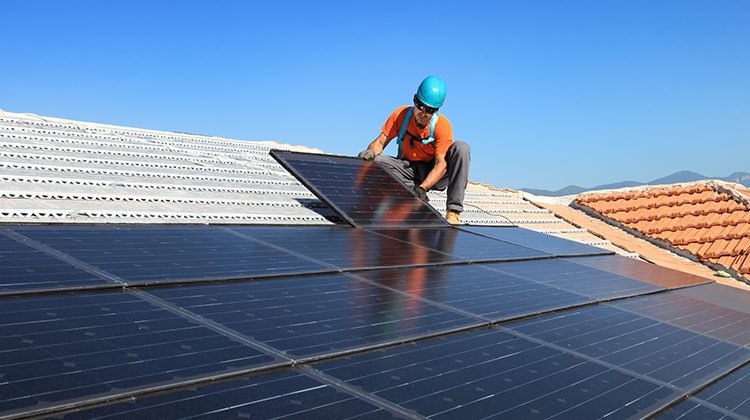 Roof During Solar Panel Installation